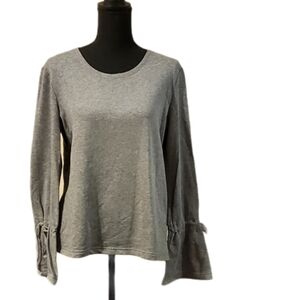Grey & Gray Sweatshirt with Belled Sleeves
